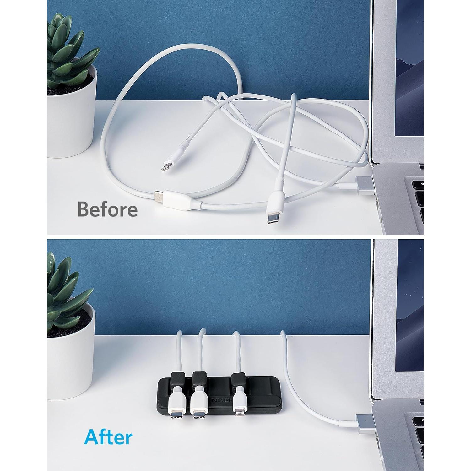 Organizador de Cables Anker A8891 - 5 Clips Magnéticos Negro