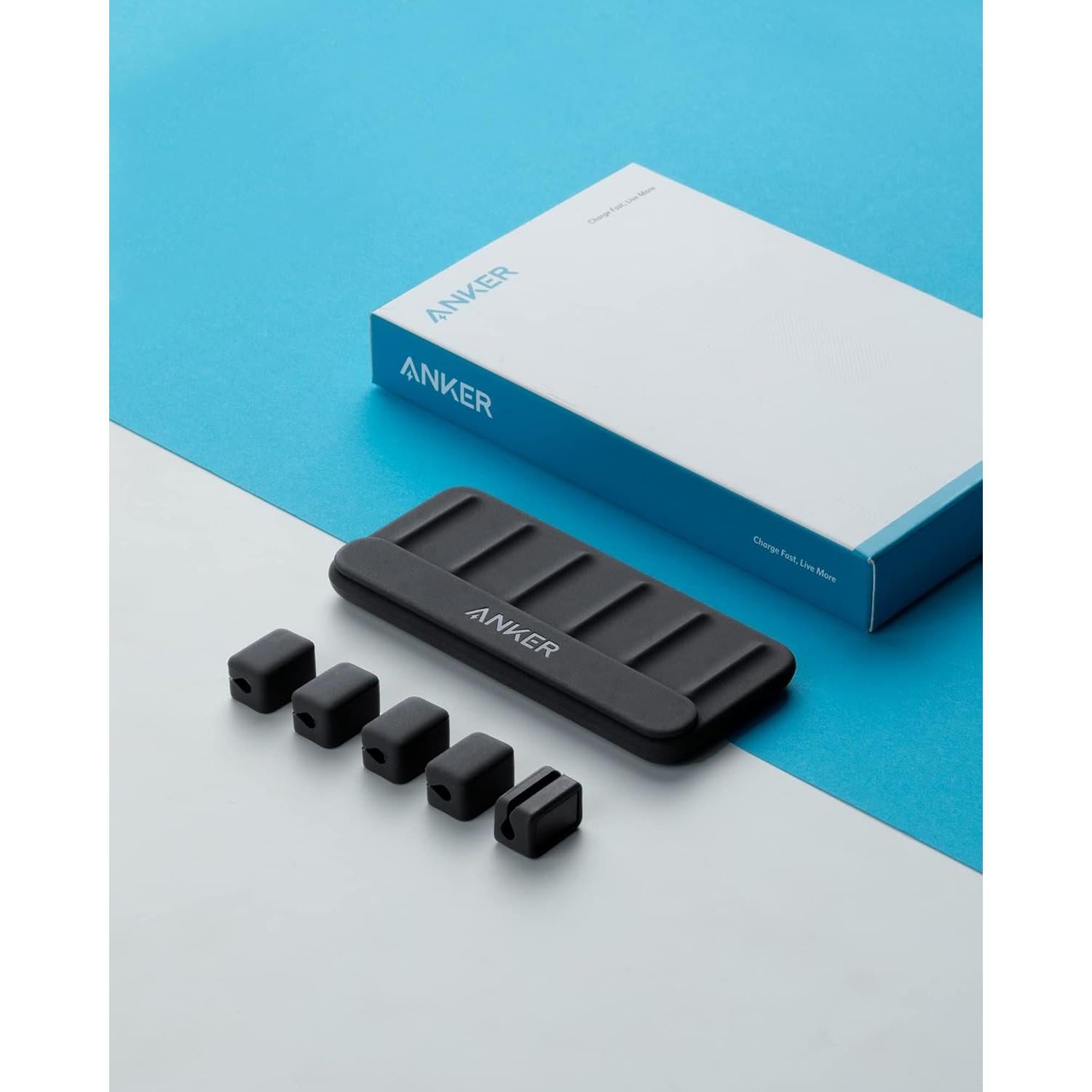 Organizador de Cables Anker A8891 - 5 Clips Magnéticos Negro