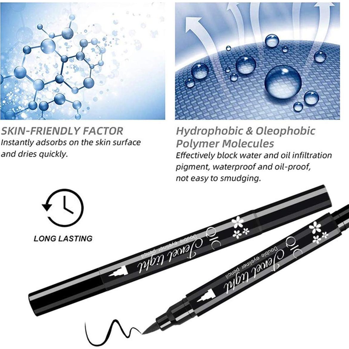 Delineador Líquido Go Ho a Prueba de Agua 2 PCS Corazón y Estrella