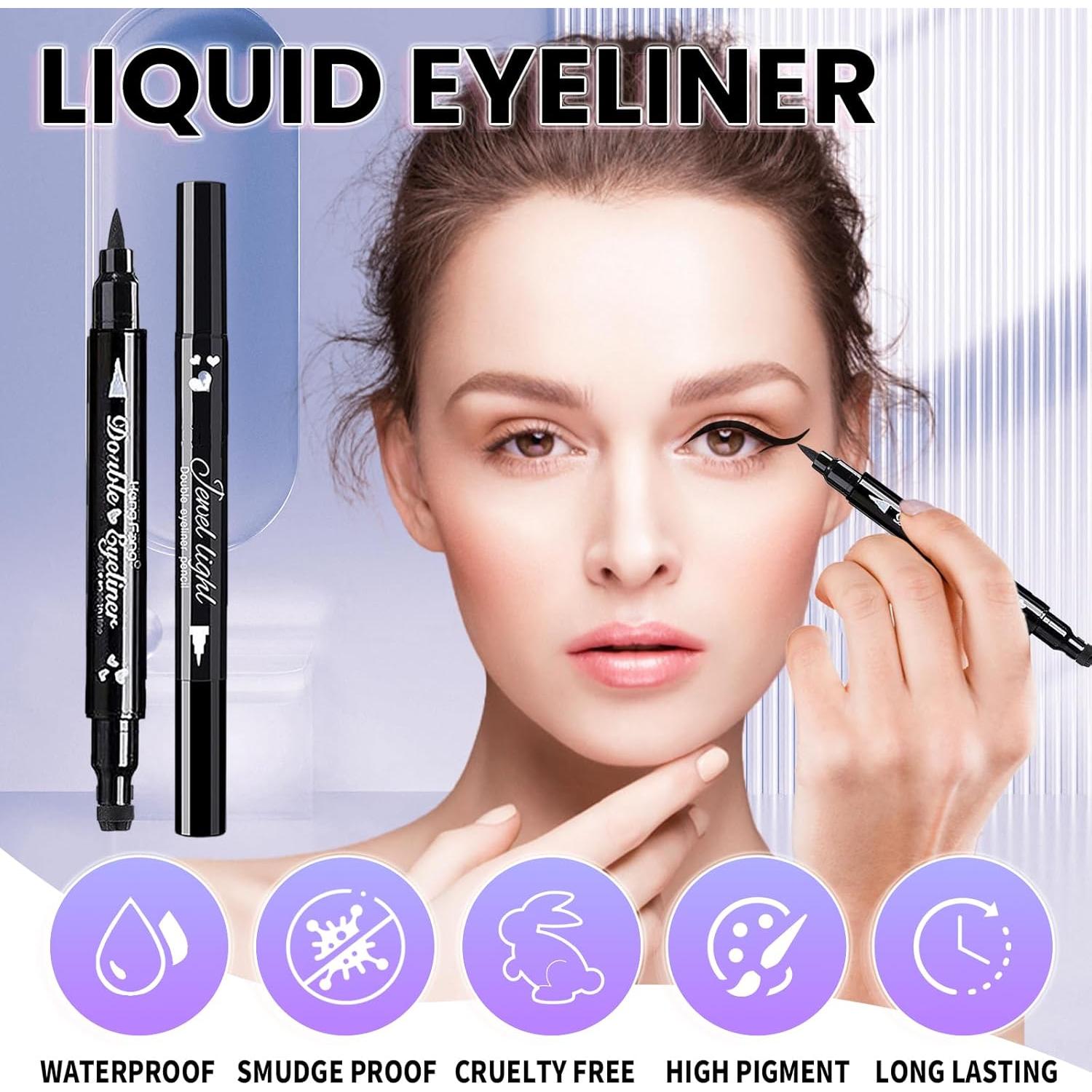 Delineador Líquido Go Ho a Prueba de Agua 2 PCS Corazón y Estrella