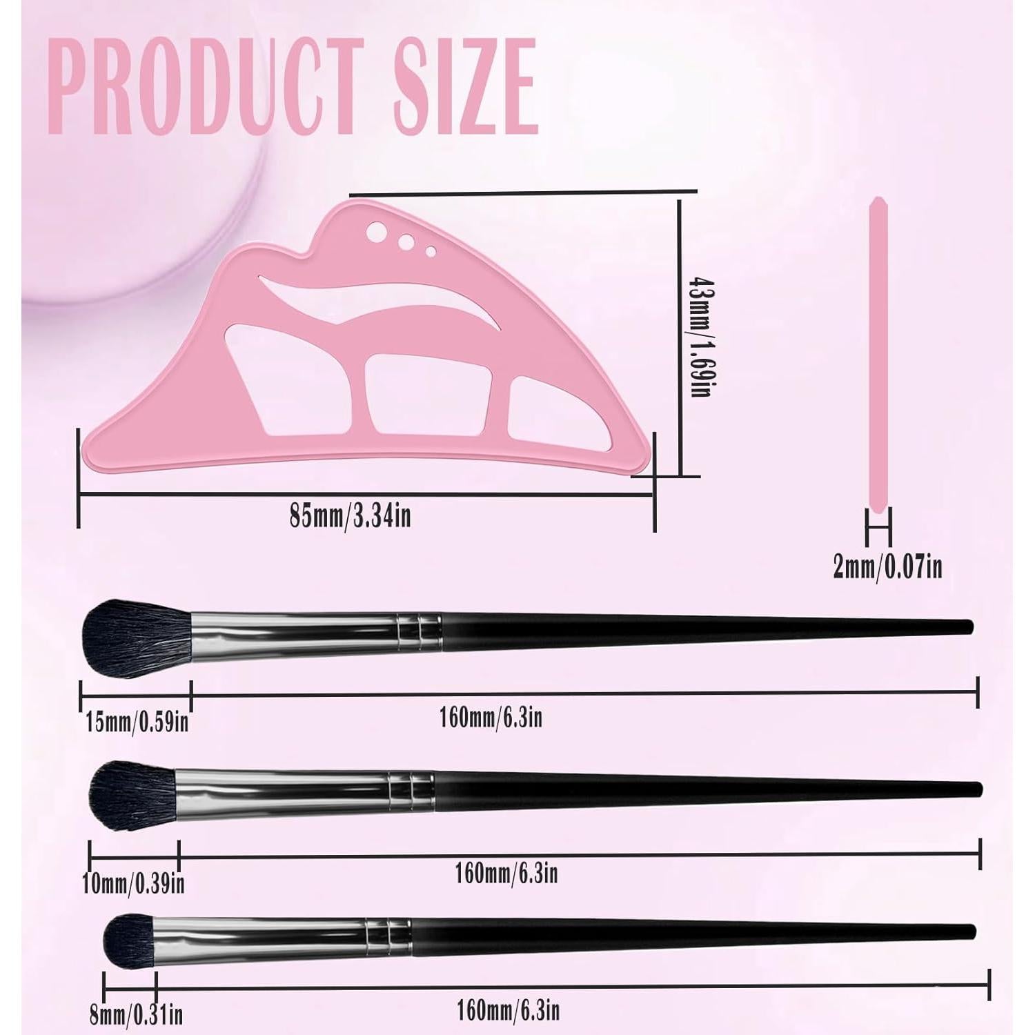 Plantillas de Sombra de Ojos y Eyeliner Reutilizables Rosa