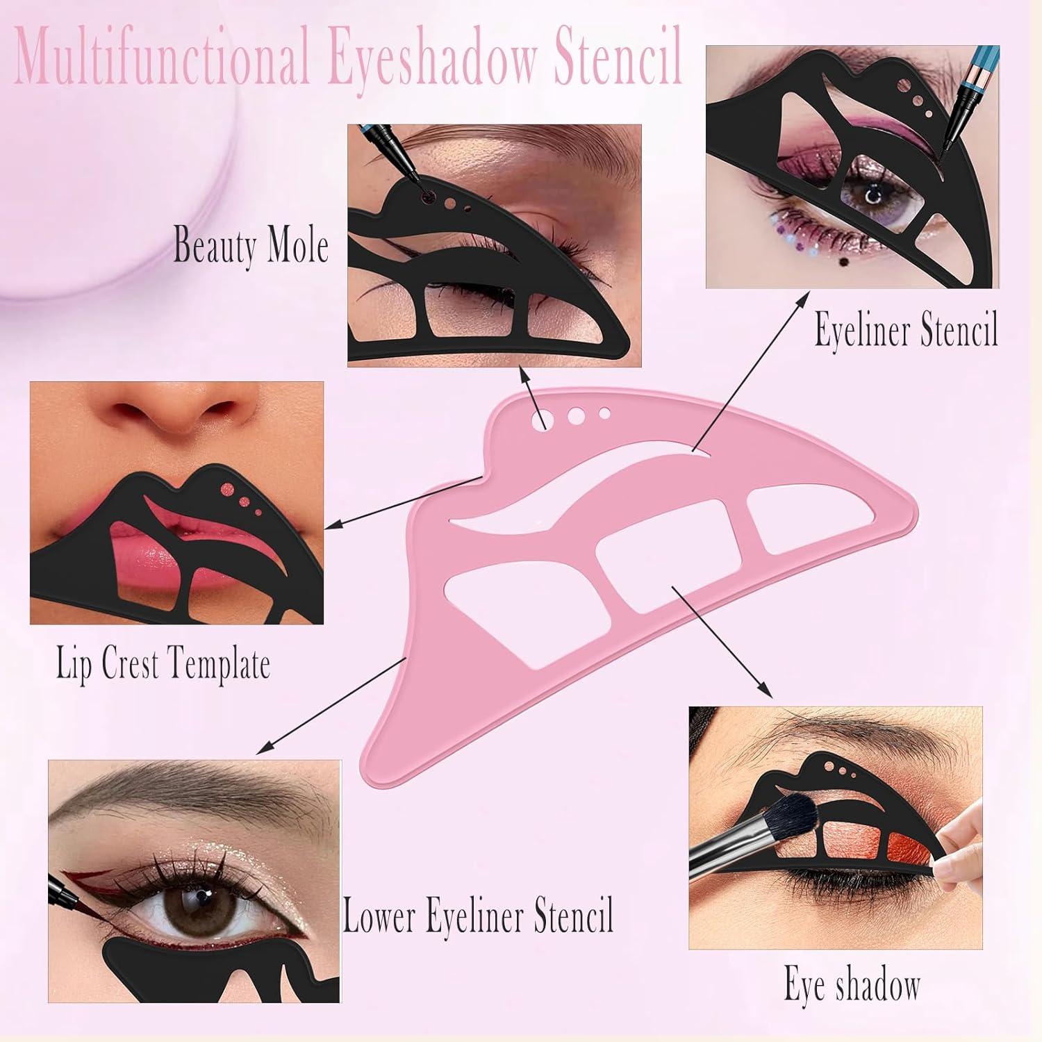 Plantillas de Sombra de Ojos y Eyeliner Reutilizables Rosa