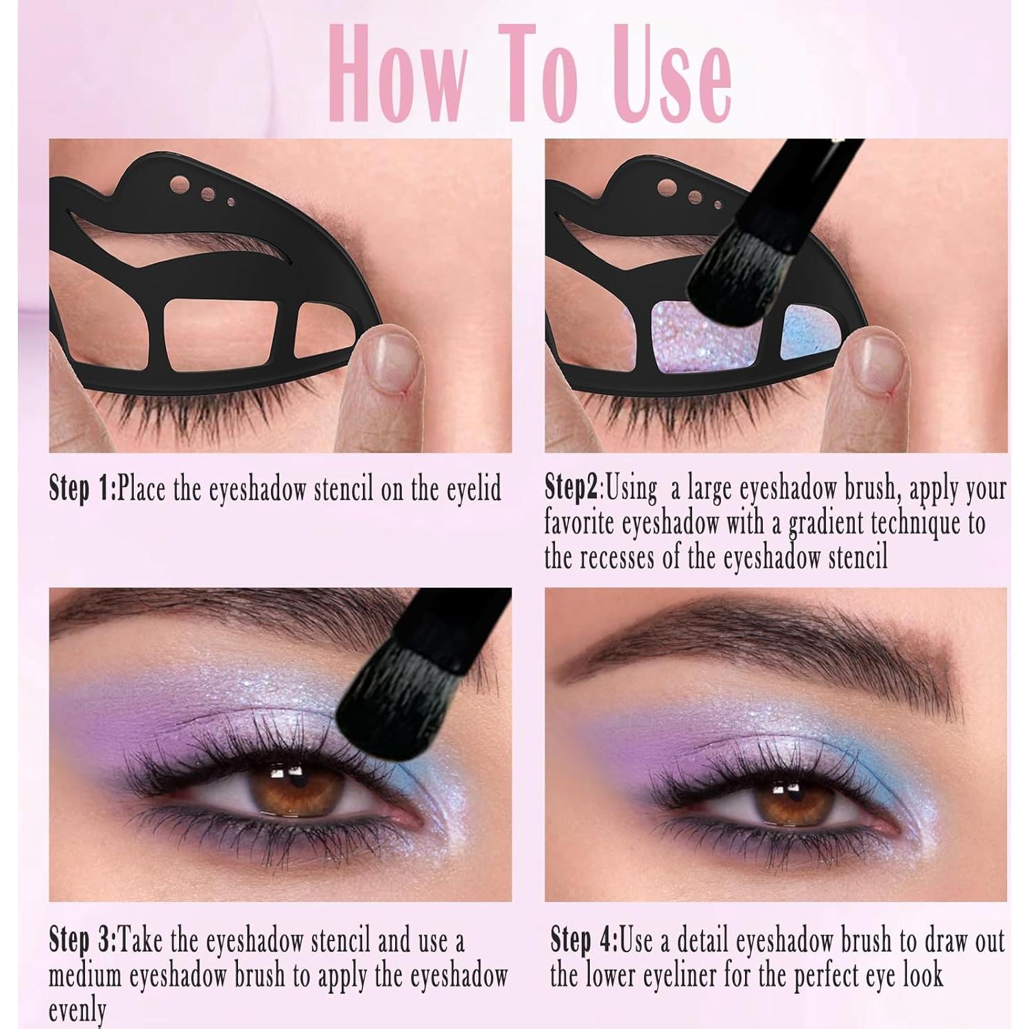 Plantillas de Sombra de Ojos y Eyeliner Reutilizables Rosa