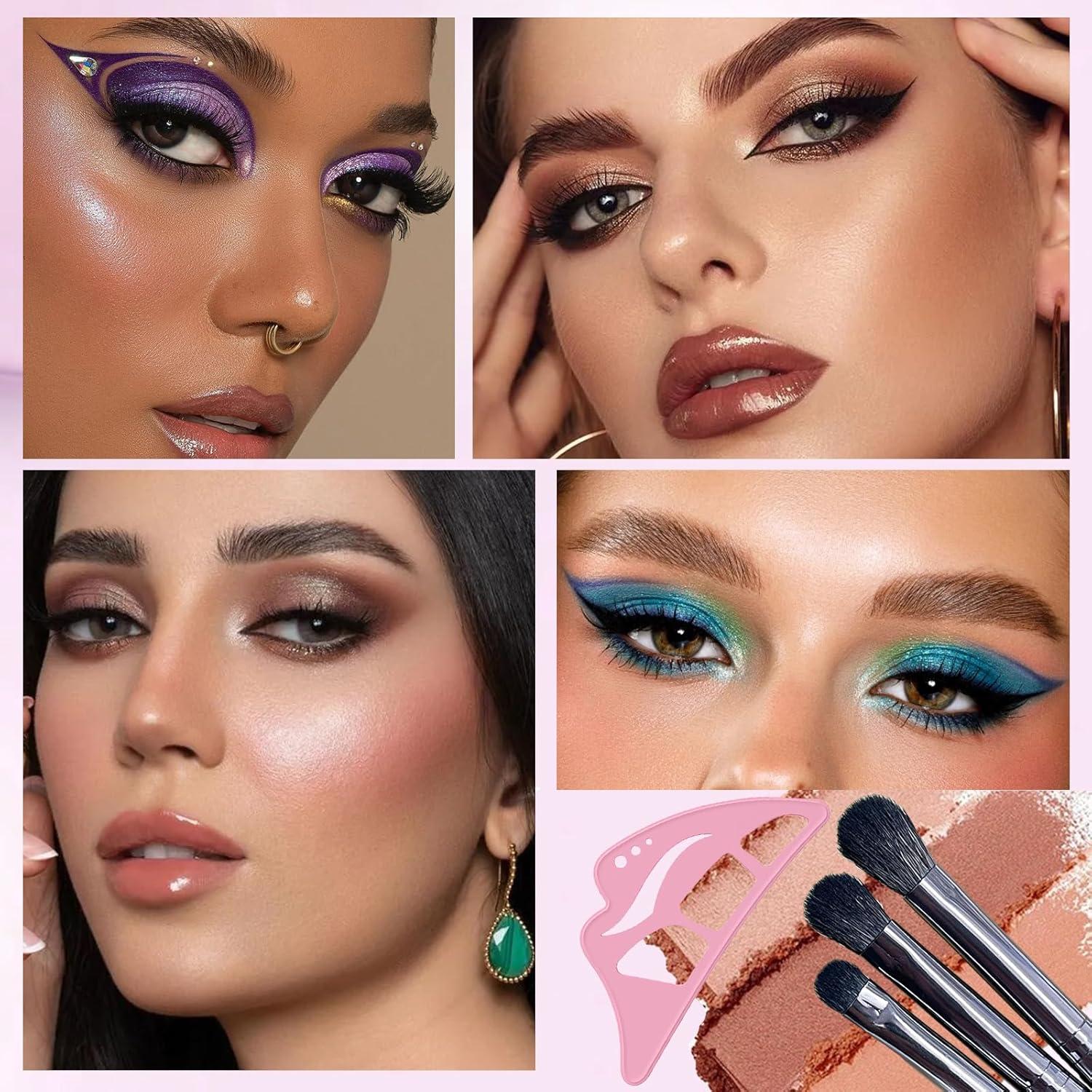 Plantillas de Sombra de Ojos y Eyeliner Reutilizables Rosa