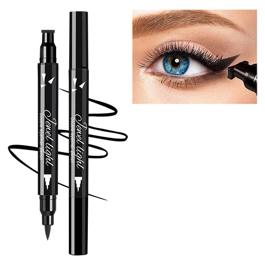 Eyeliner Líquido Negro Doble Punta Linble - Impermeable 8mm