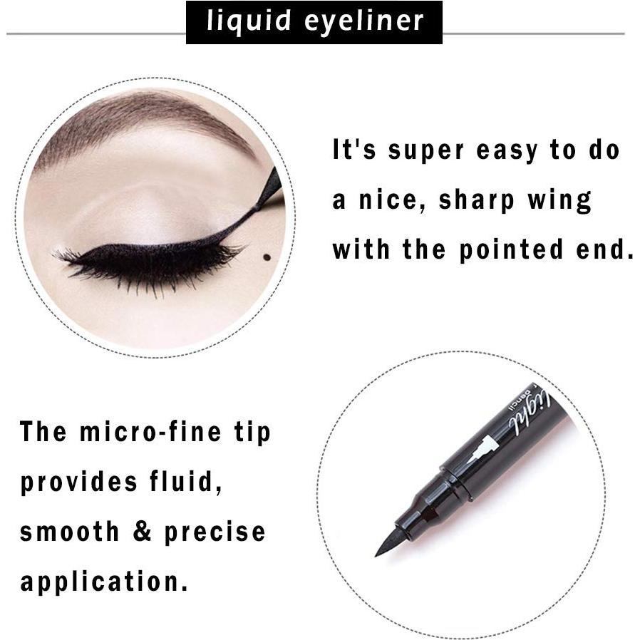 Eyeliner Líquido Negro Doble Punta Linble - Impermeable 8mm