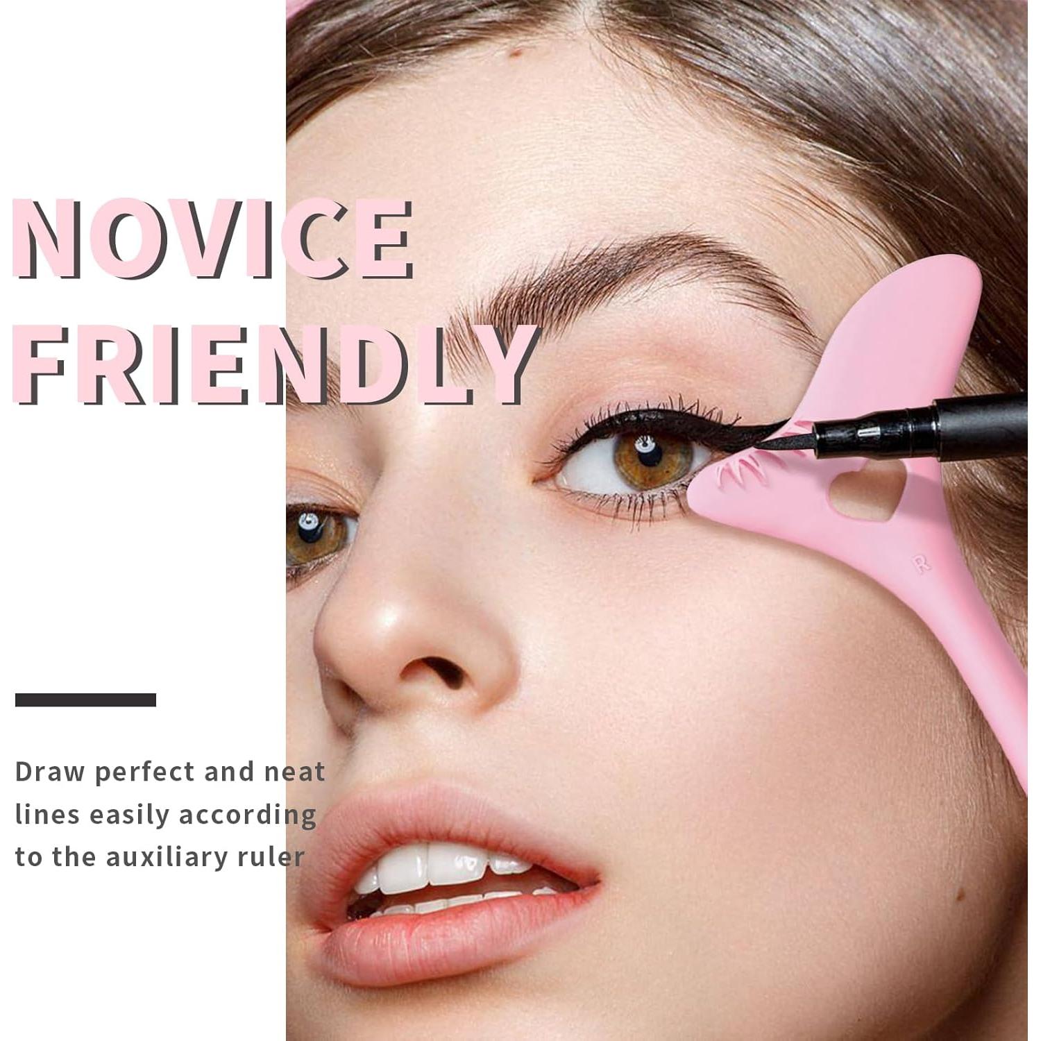 Plantilla de Delineador de Pestañas Inferiores HOSAILY Rosa - Herramienta de Maquillaje Multifuncional