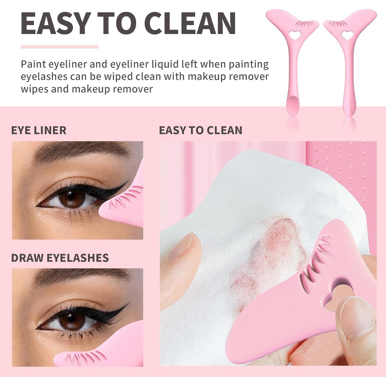 Plantilla de Delineador de Pestañas Inferiores HOSAILY Rosa - Herramienta de Maquillaje Multifuncional