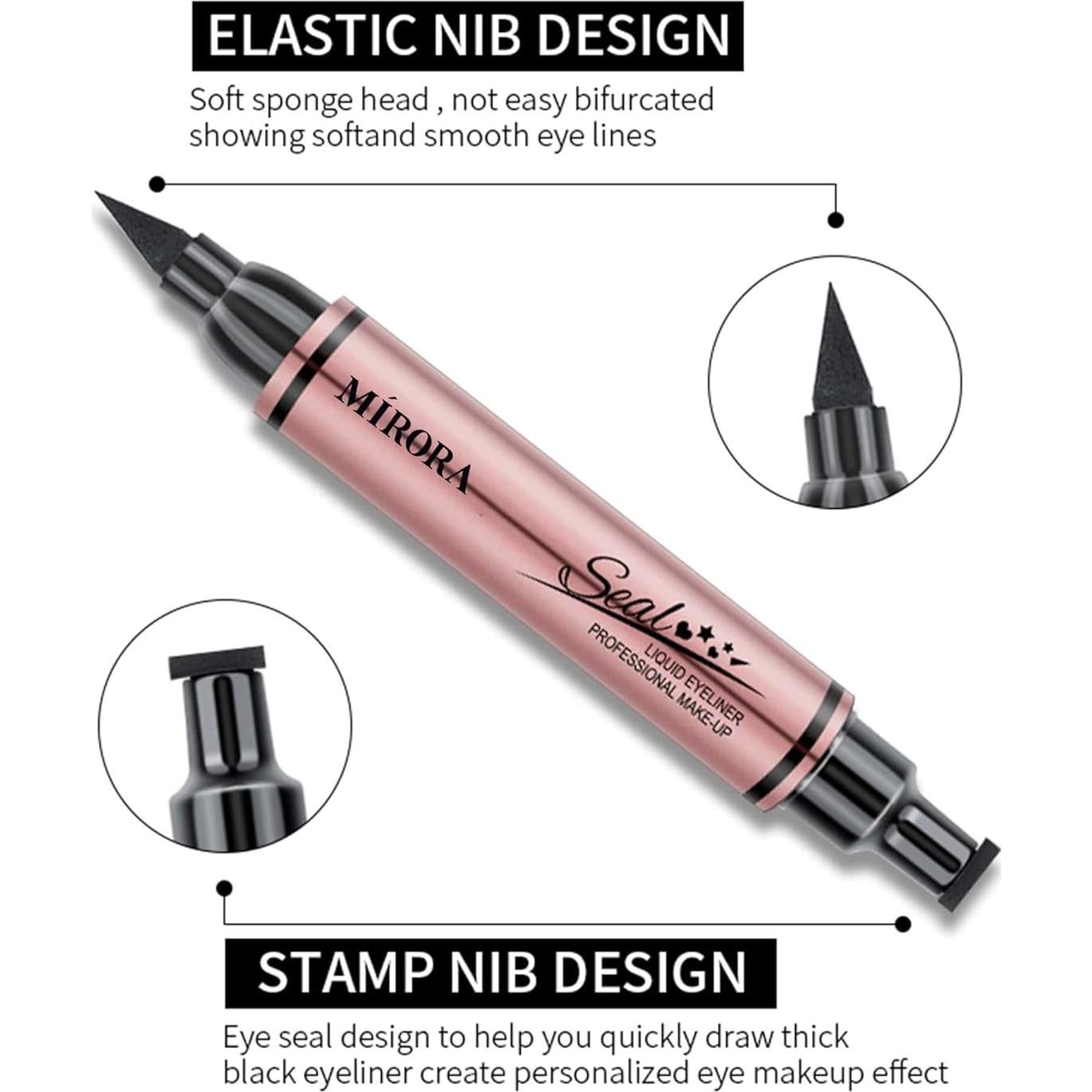 Sello de Eyeliner Multifuncional MIRORA Negro 10mm Resistente