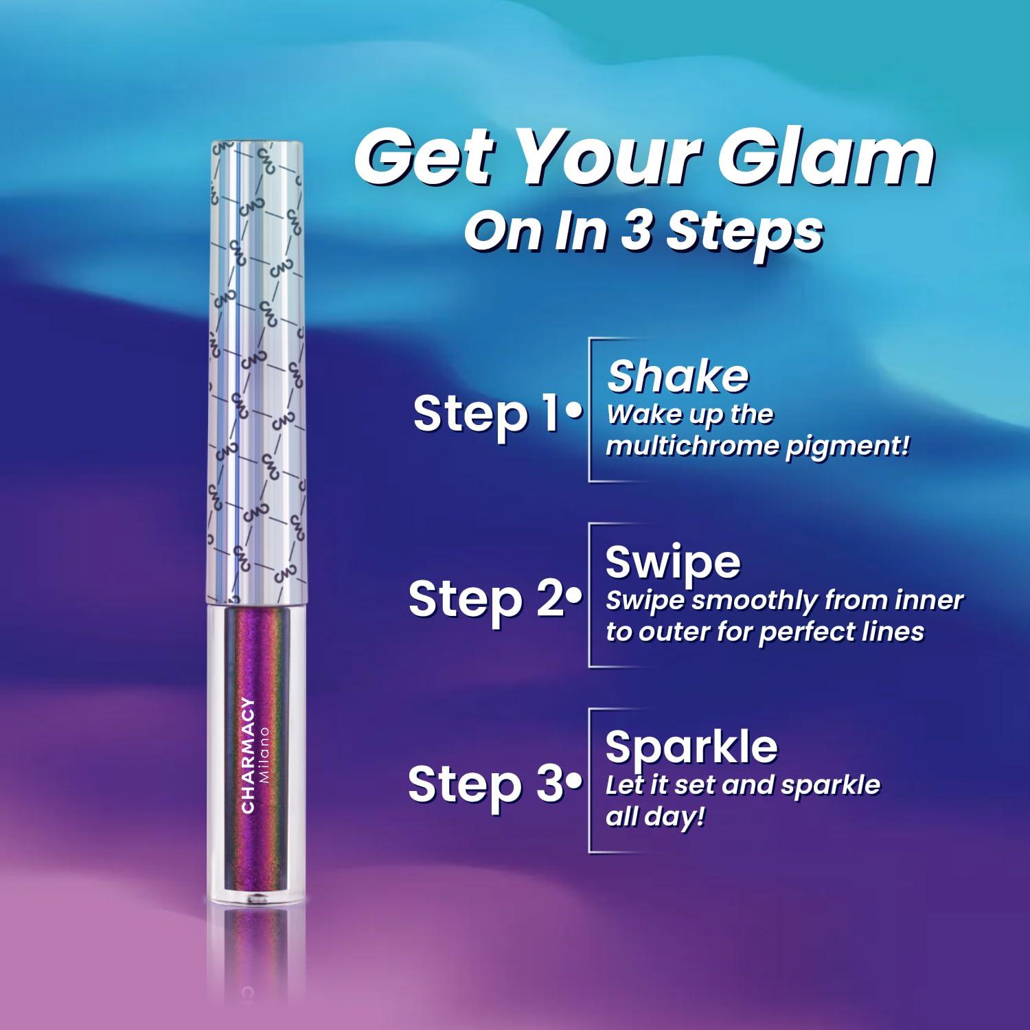 Delineador Líquido Multicromo CHARMACY Verde Índigo 905