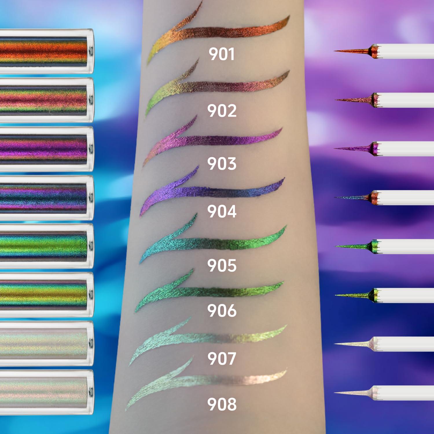 Delineador Líquido Multicromo CHARMACY Verde Índigo 905