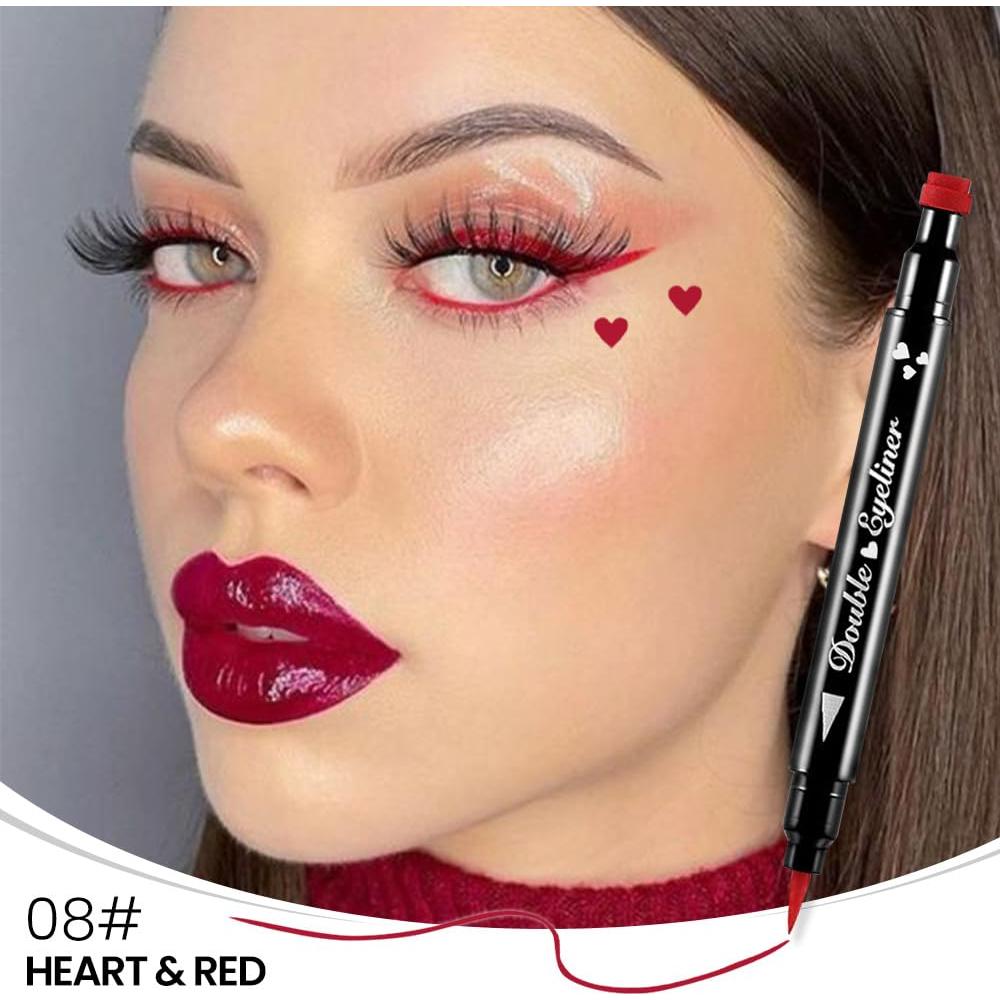 Eyeliner Líquido Doble Cabeza BINGBRUSH Rojo Corazón