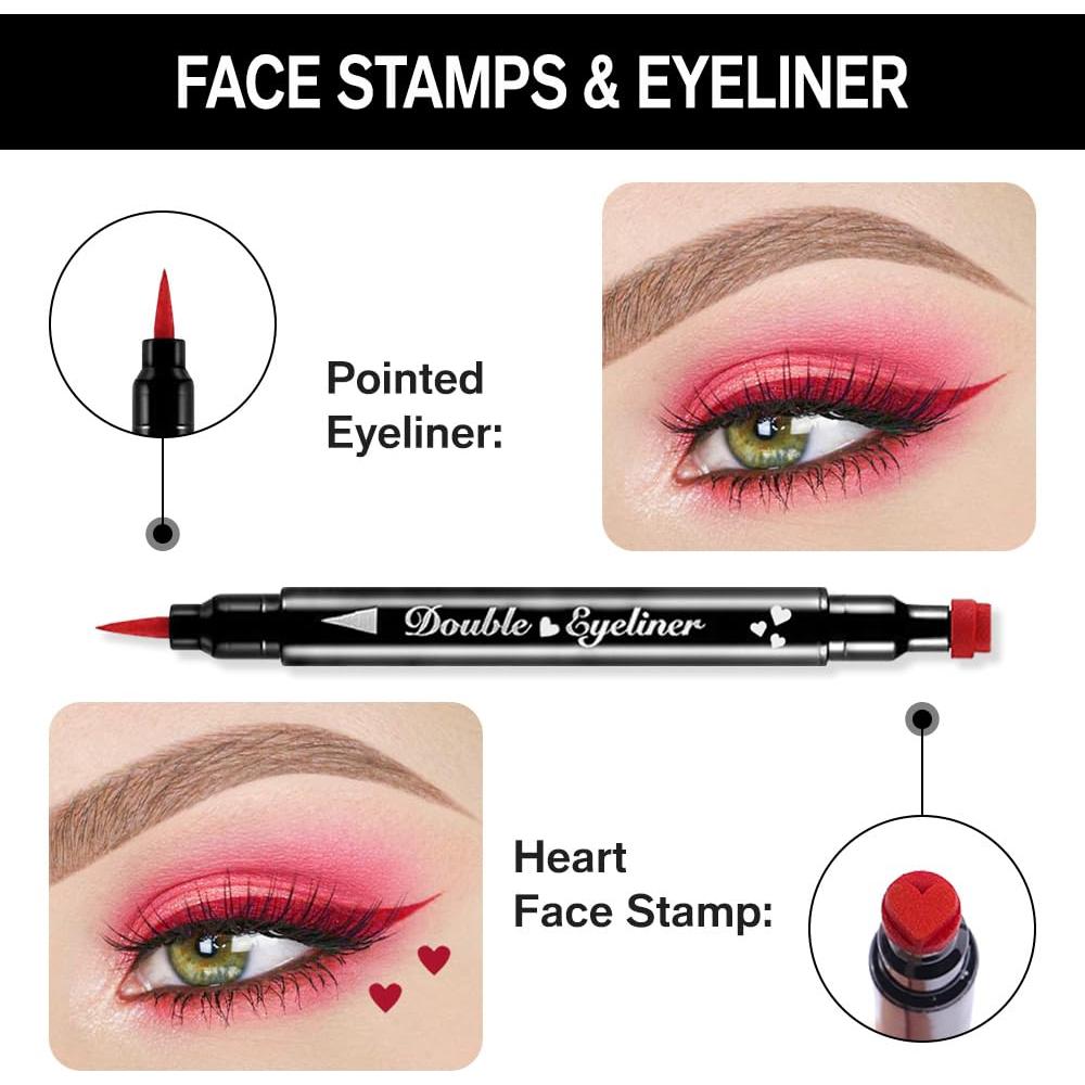 Eyeliner Líquido Doble Cabeza BINGBRUSH Rojo Corazón