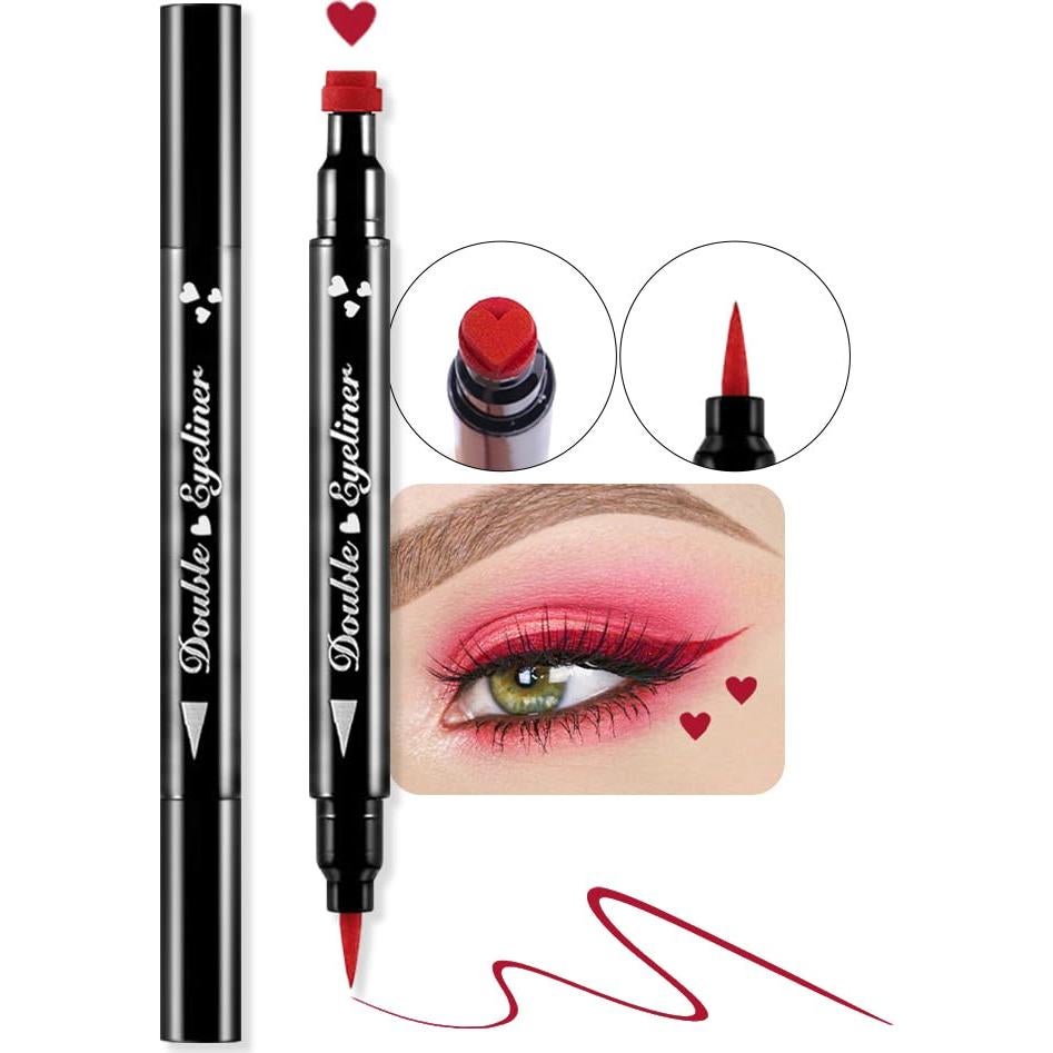 Eyeliner Líquido Doble Cabeza BINGBRUSH Rojo Corazón