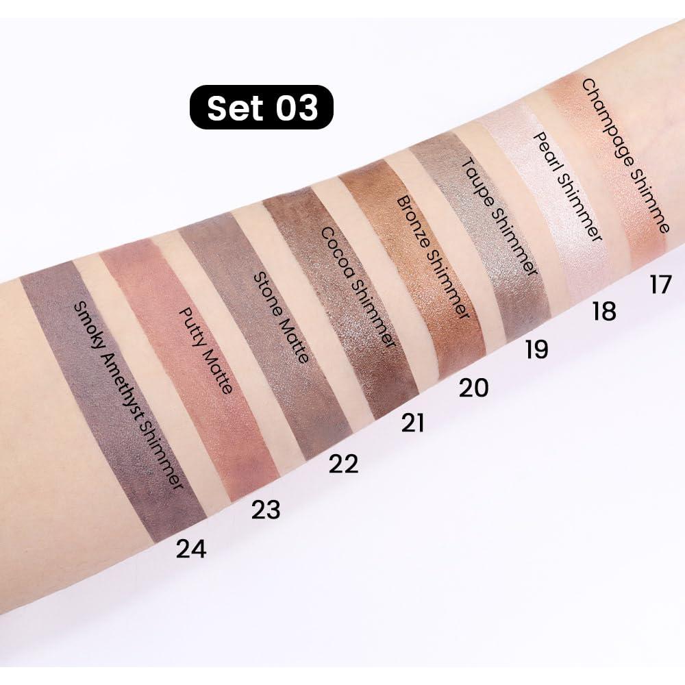 Juego de 8 Piezas de Sombra de Ojos evpct - Mate y Brillante