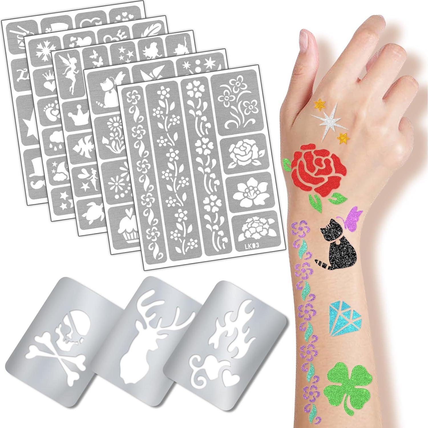 Kit de 390 Plantillas de Tatuajes Temporales Yazhiji