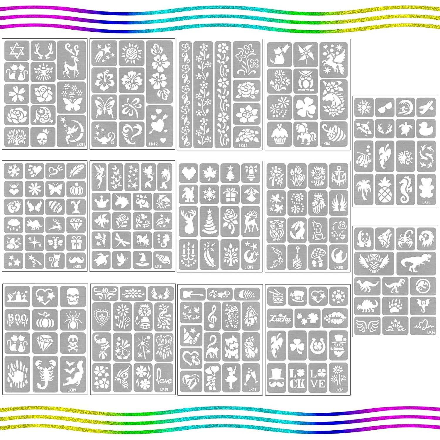 Kit de 390 Plantillas de Tatuajes Temporales Yazhiji