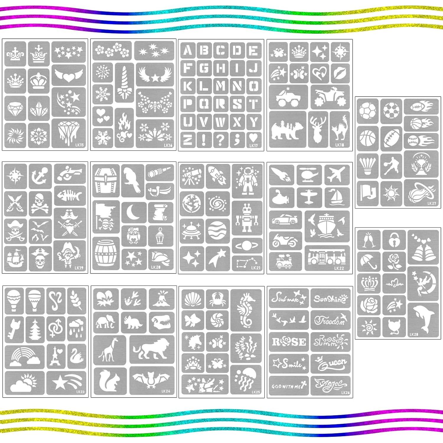 Kit de 390 Plantillas de Tatuajes Temporales Yazhiji