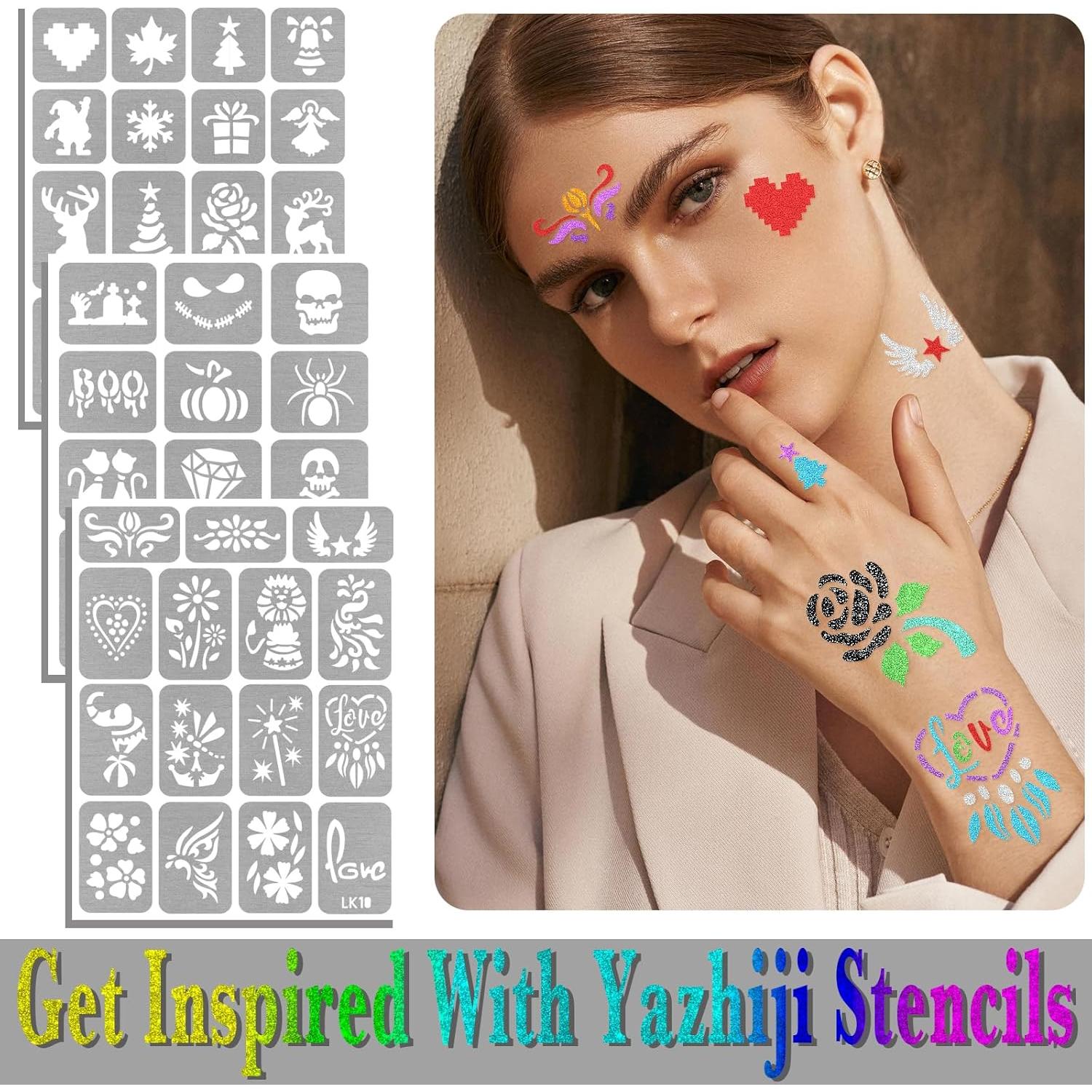 Kit de 390 Plantillas de Tatuajes Temporales Yazhiji