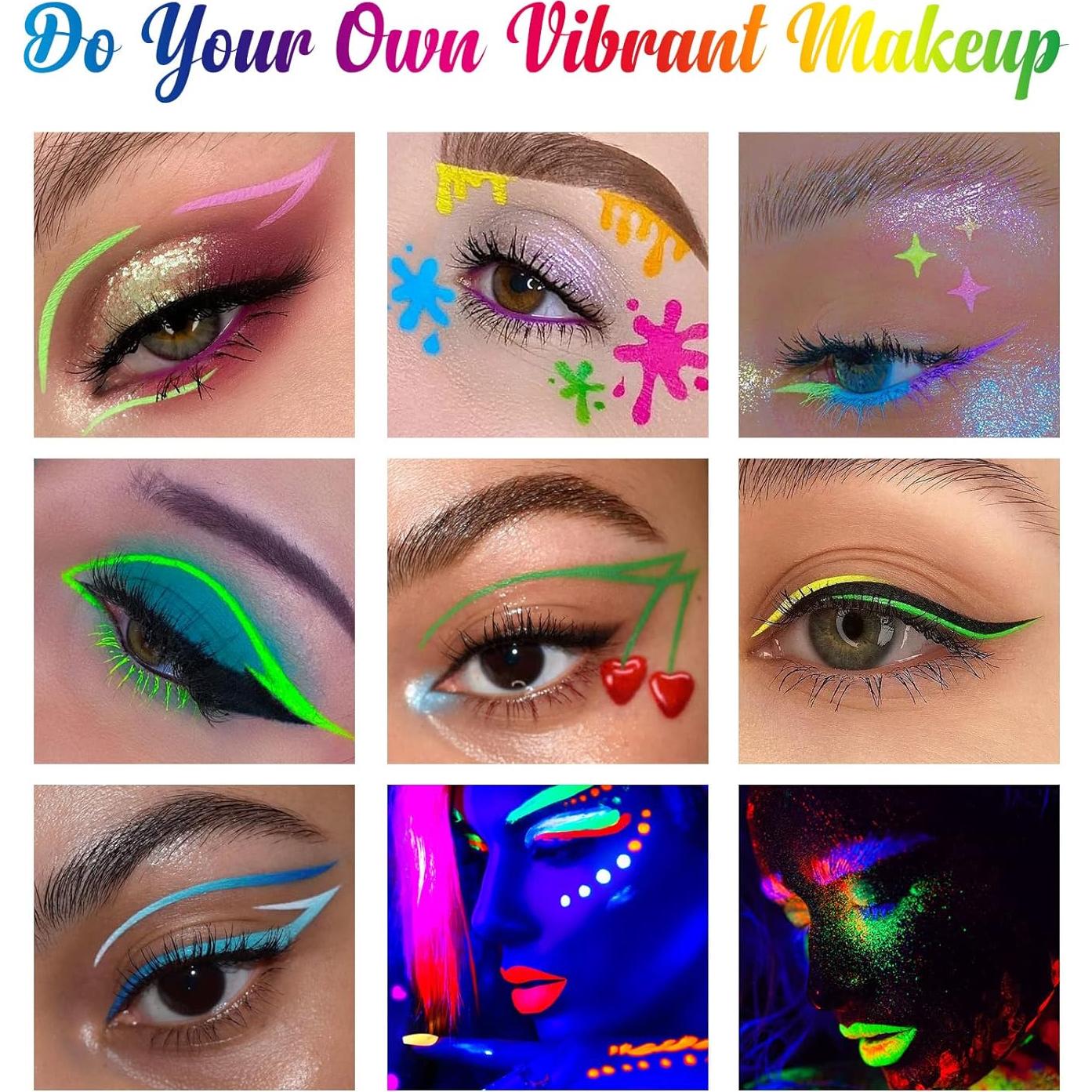 Set de Delineadores Líquidos UV Neón BOBISUKA 8 Colores Mate