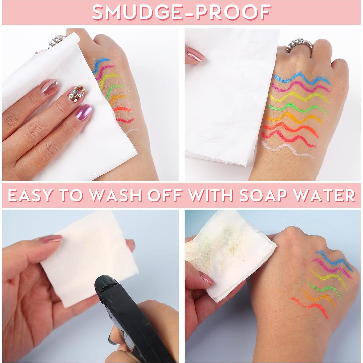 Set de Delineadores Líquidos UV Neón BOBISUKA 8 Colores Mate