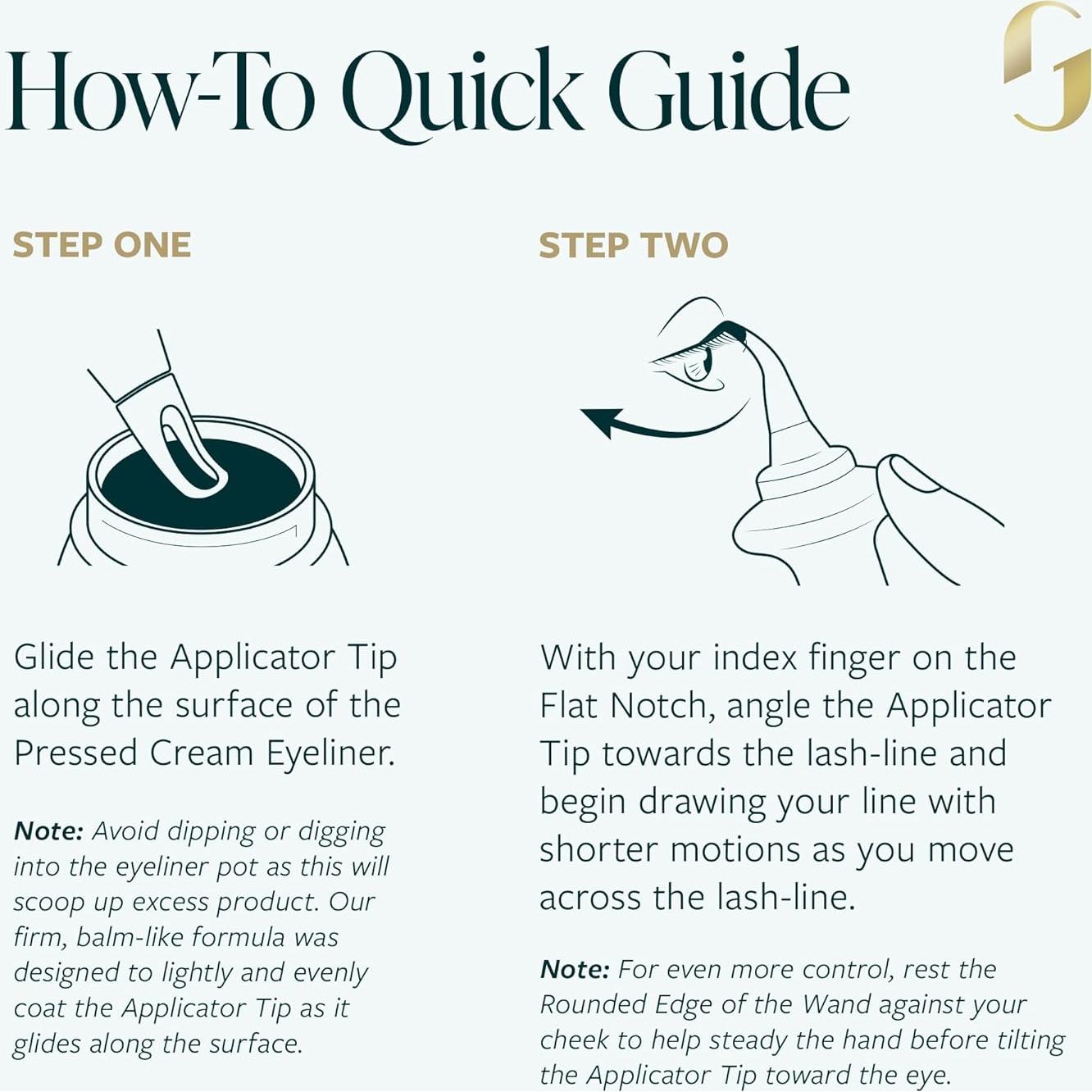 Dúo de Delineador GUIDE Beauty Negro con Varita y Crema Luxe