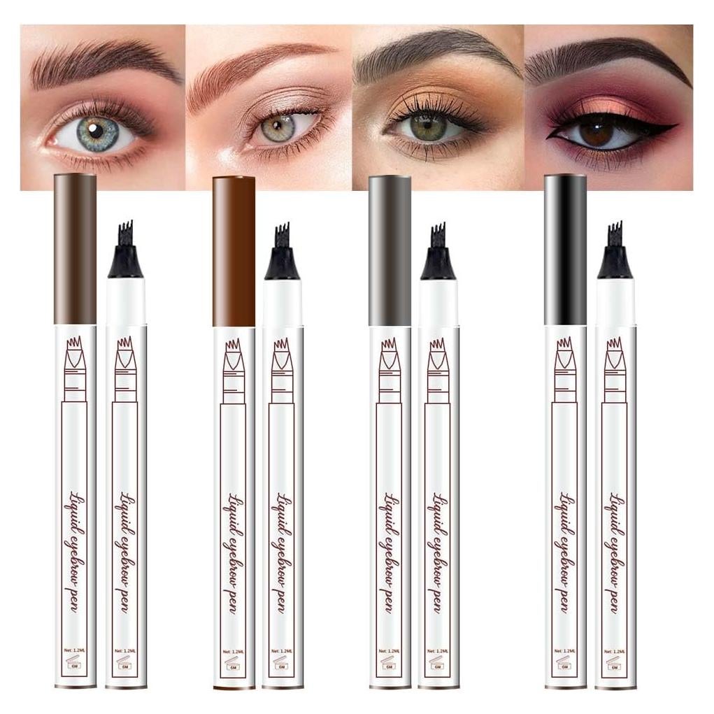 Lápiz de Cejas BINGBRUSH 4 Puntos Impermeable con Plantillas