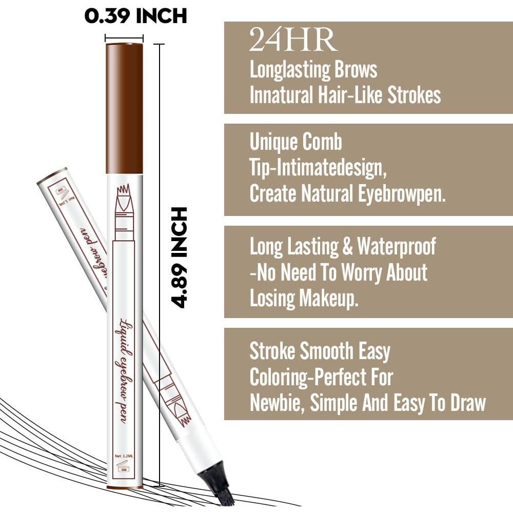 Lápiz de Cejas BINGBRUSH 4 Puntos Impermeable con Plantillas