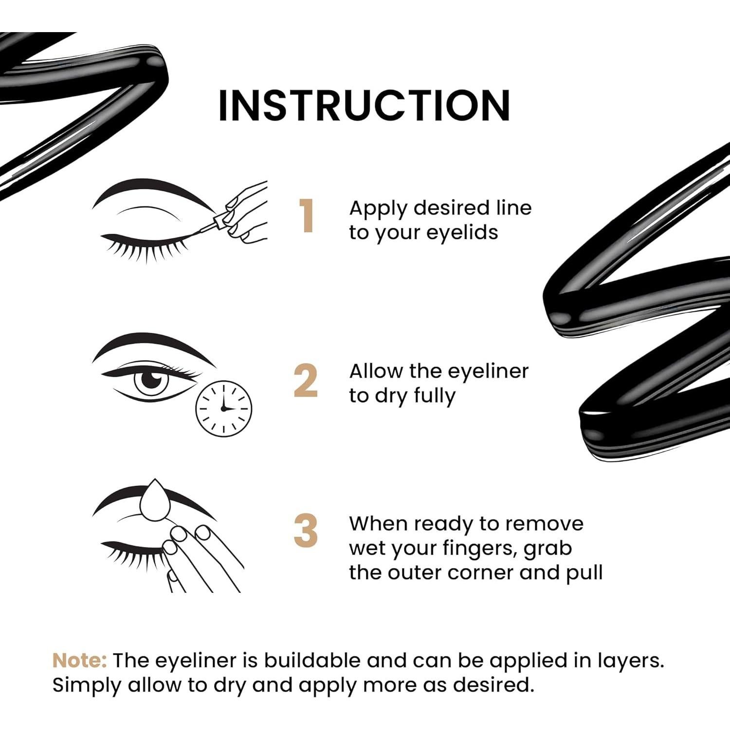 Eyeliner Líquido Peel-Off Obnoxis Negro a Prueba de Manchas