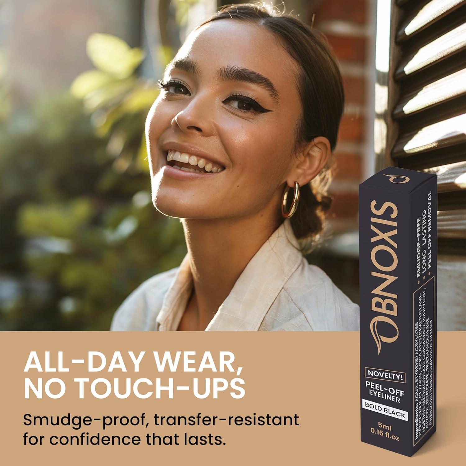 Eyeliner Líquido Peel-Off Obnoxis Negro a Prueba de Manchas