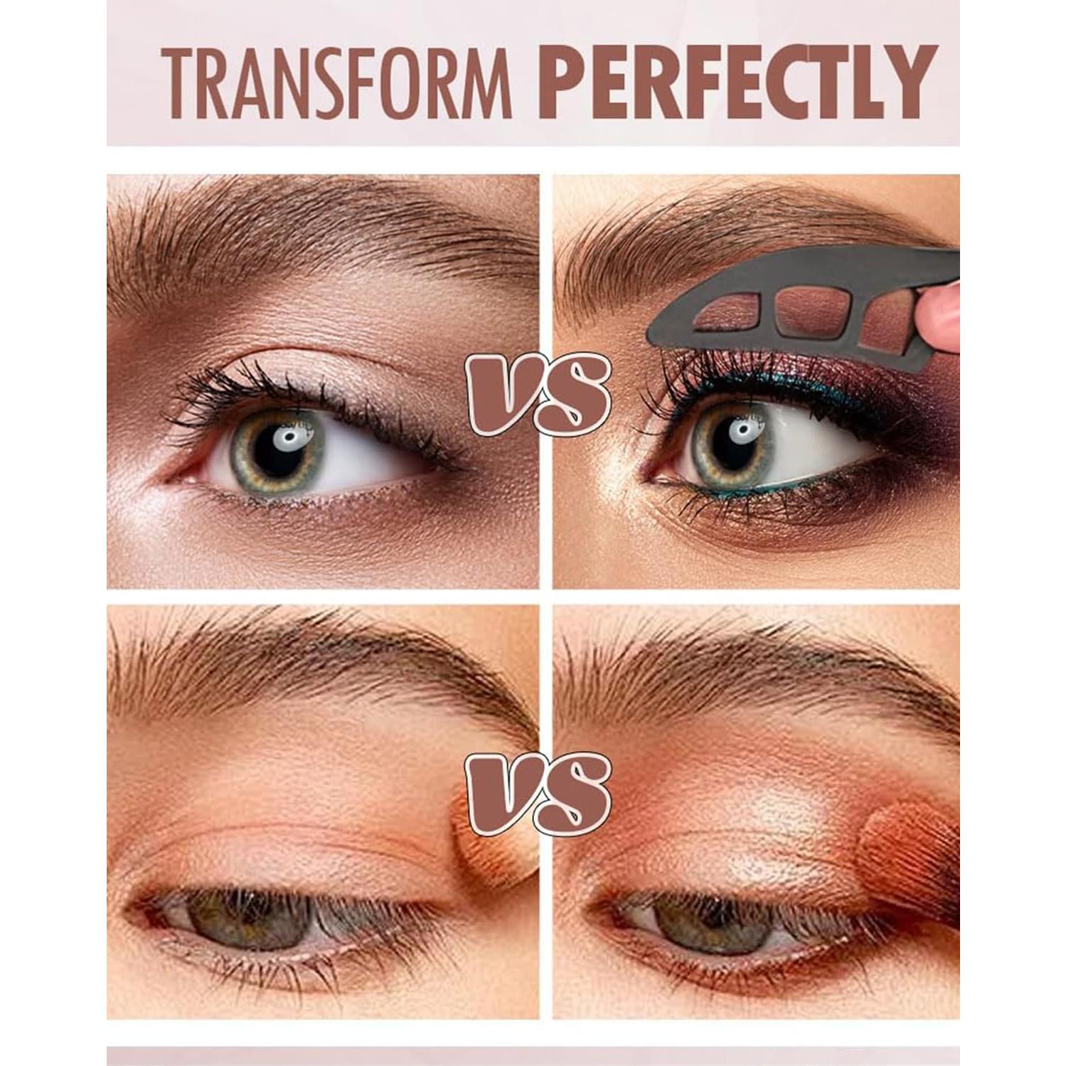 Eyetour Eyeshadow Tool, Eye Makeup Aid & Eye Stencils for Makeup, Quick Make-Up Stencils with brush - 2 Pack