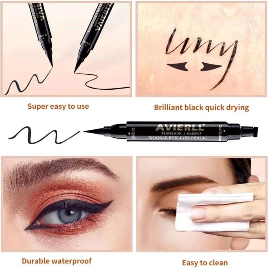 Delineador de Ojos con Sello AVIERLL B12 Negro Impermeable