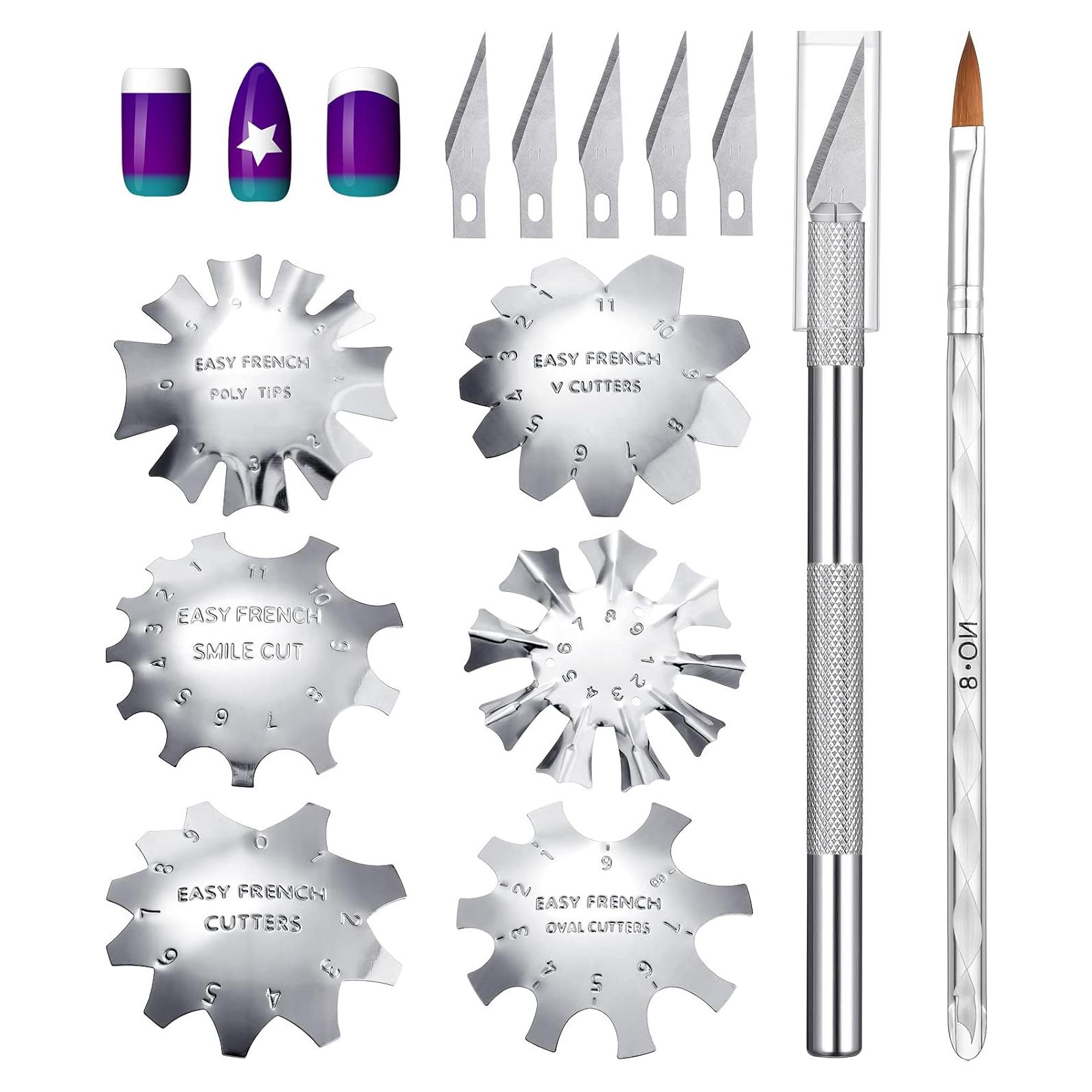 Juego de Herramientas de Manicura Honoson 6 Piezas Plata