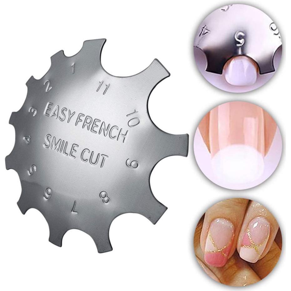 DANNEASY Cortadora de Gel Acrílico Francesa 3Pcs + Pegatinas