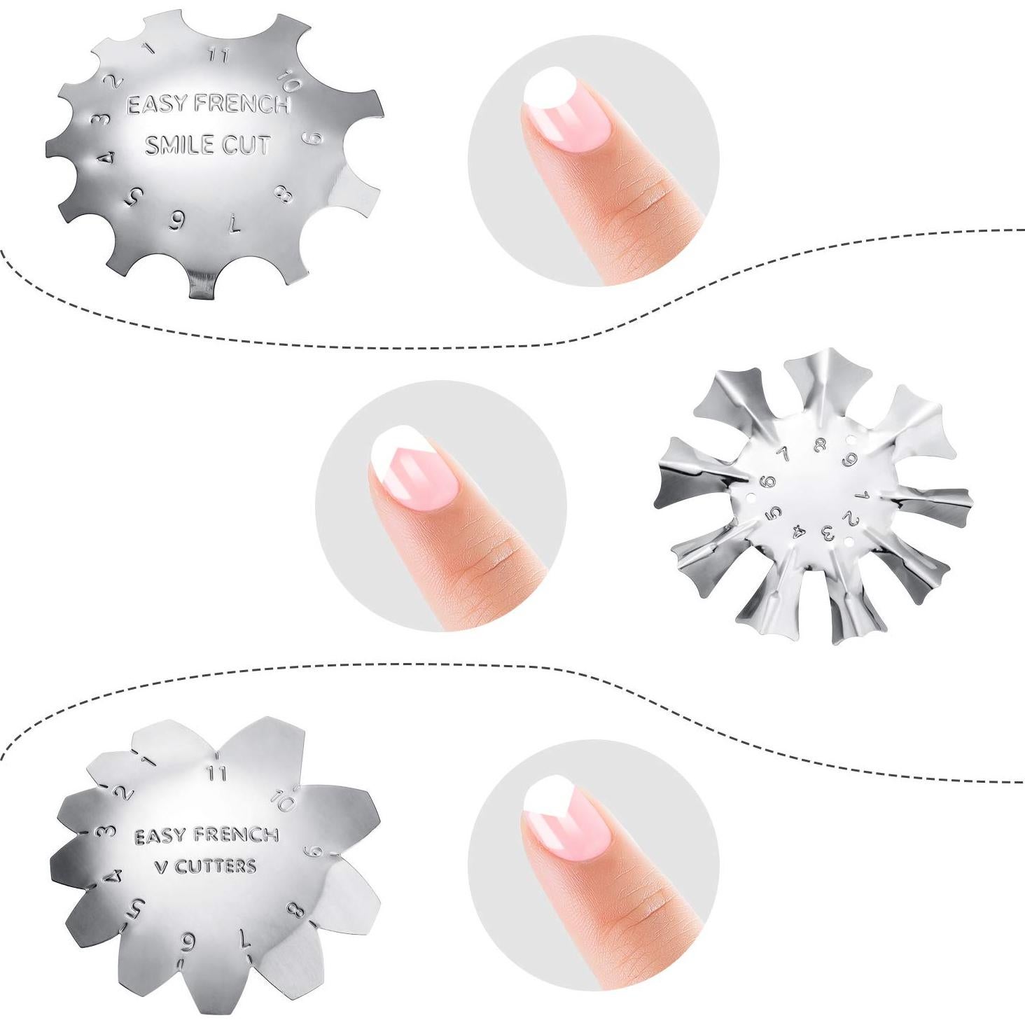 Kit de Cortadores de Borde de Manicura Mudder - 6 Patrones de Acero Inoxidable