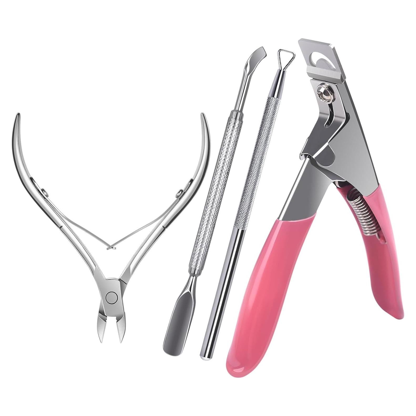 Kit de Cortadores de Uñas Acrílicas KAZI 4 en 1 Acero Inoxidable