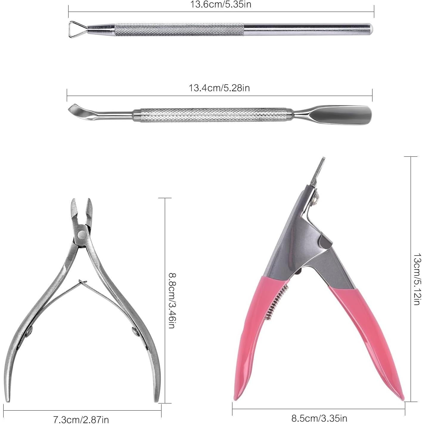 Kit de Cortadores de Uñas Acrílicas KAZI 4 en 1 Acero Inoxidable