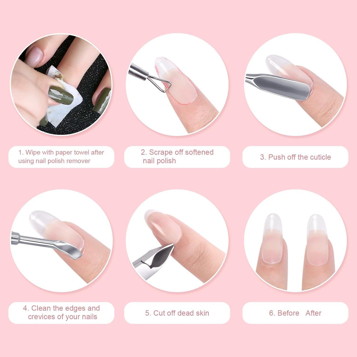 Kit de Cortadores de Uñas Acrílicas KAZI 4 en 1 Acero Inoxidable