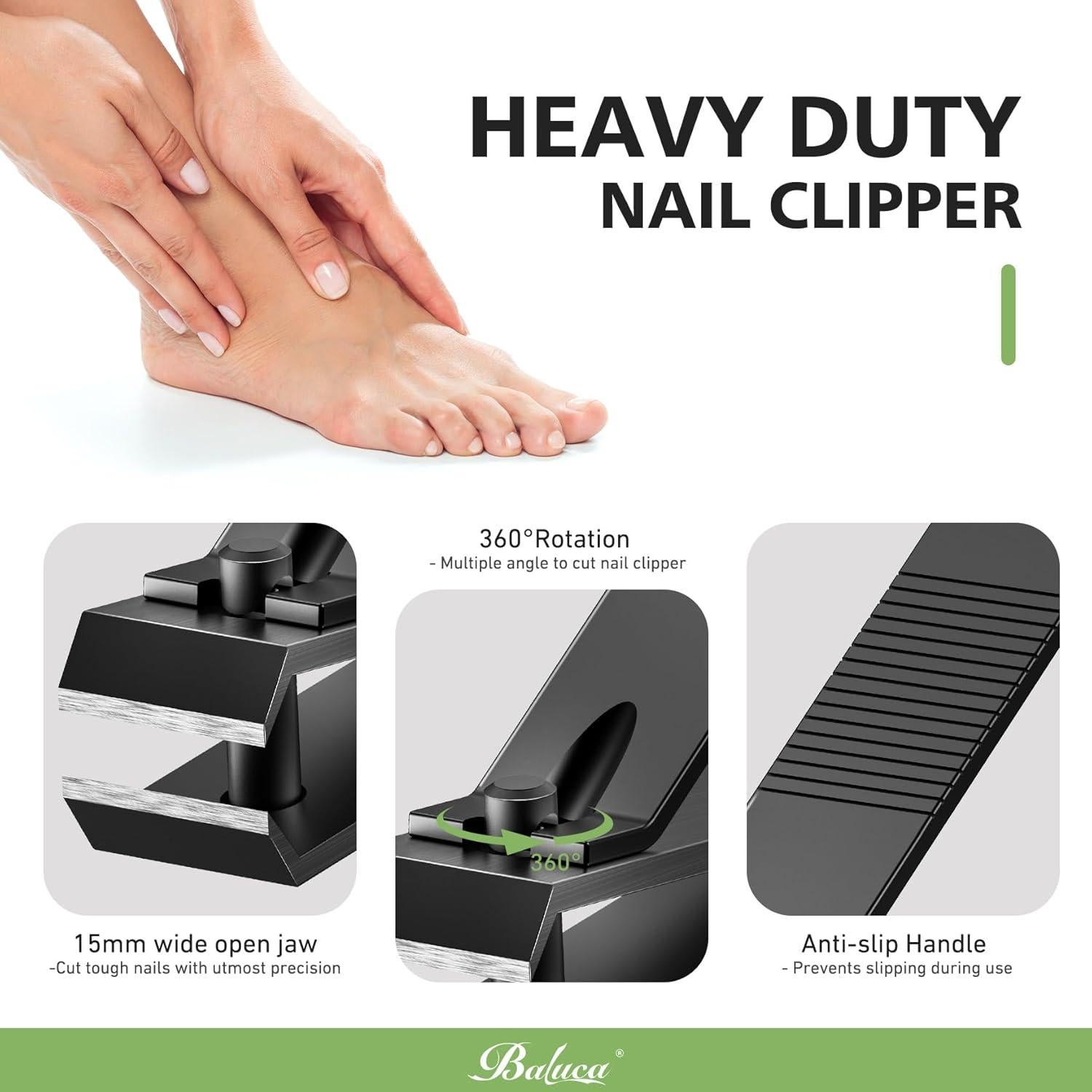 Cortauñas Profesional Baluca Acero Inoxidable Boca Ancha