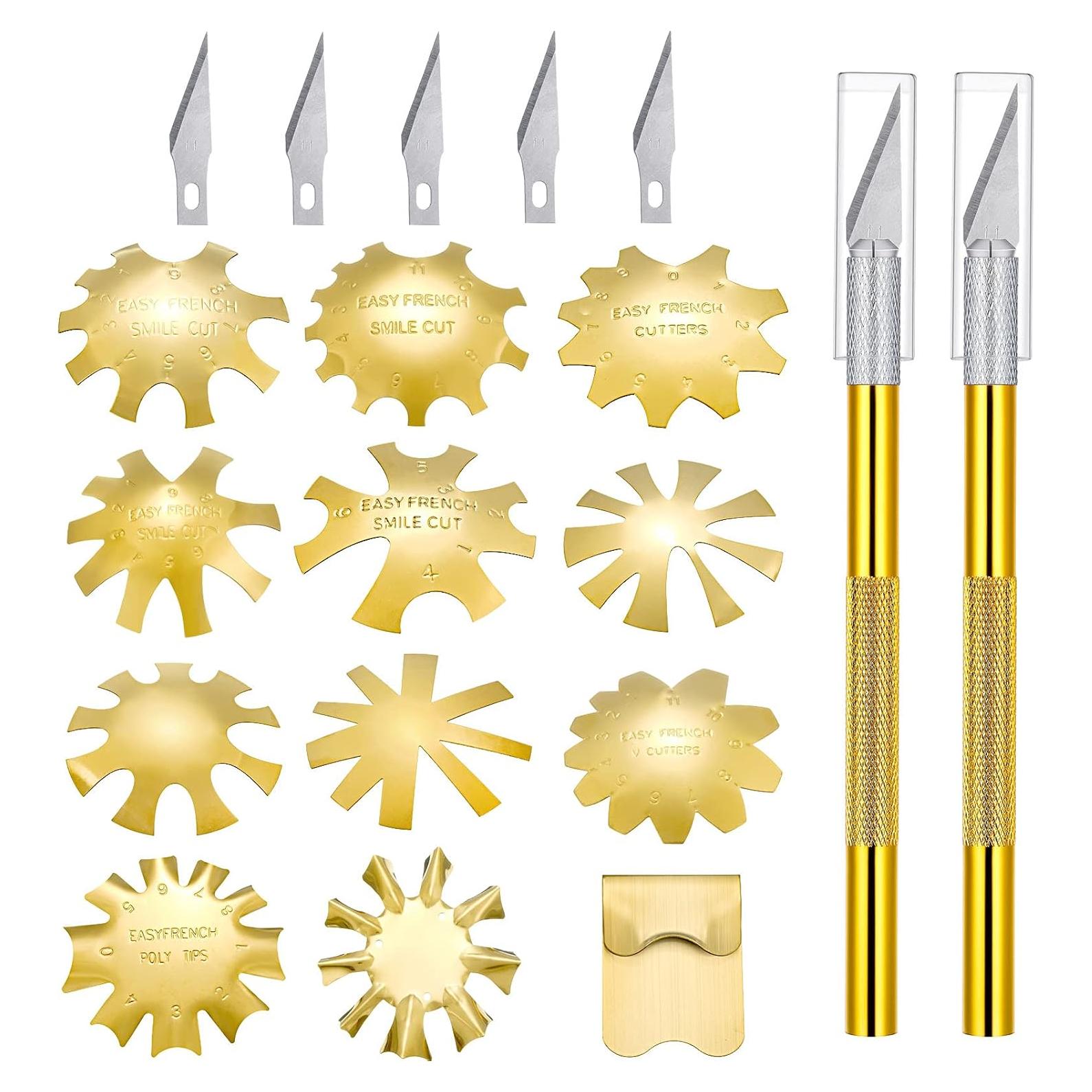 Cortadores de Uñas Francesas Acero Inoxidable 12 Piezas Honoson