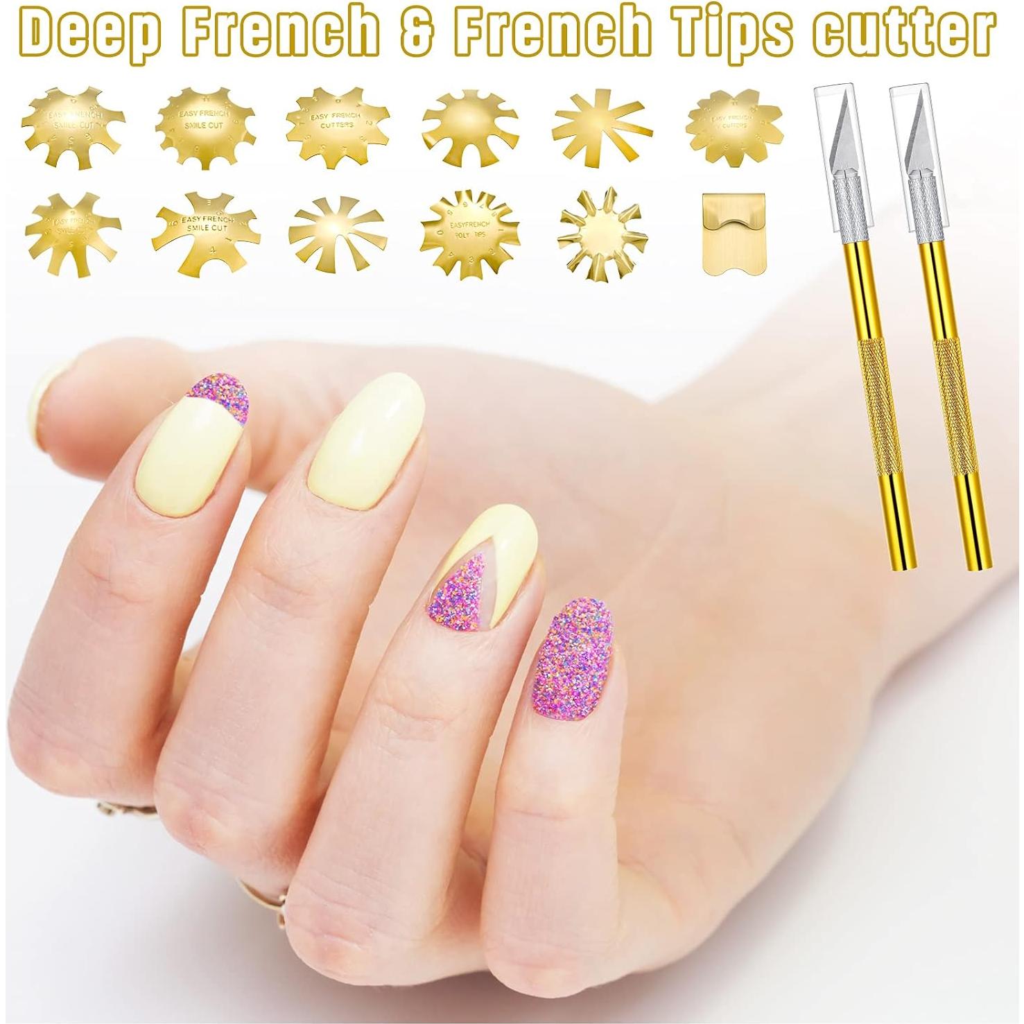 Cortadores de Uñas Francesas Acero Inoxidable 12 Piezas Honoson