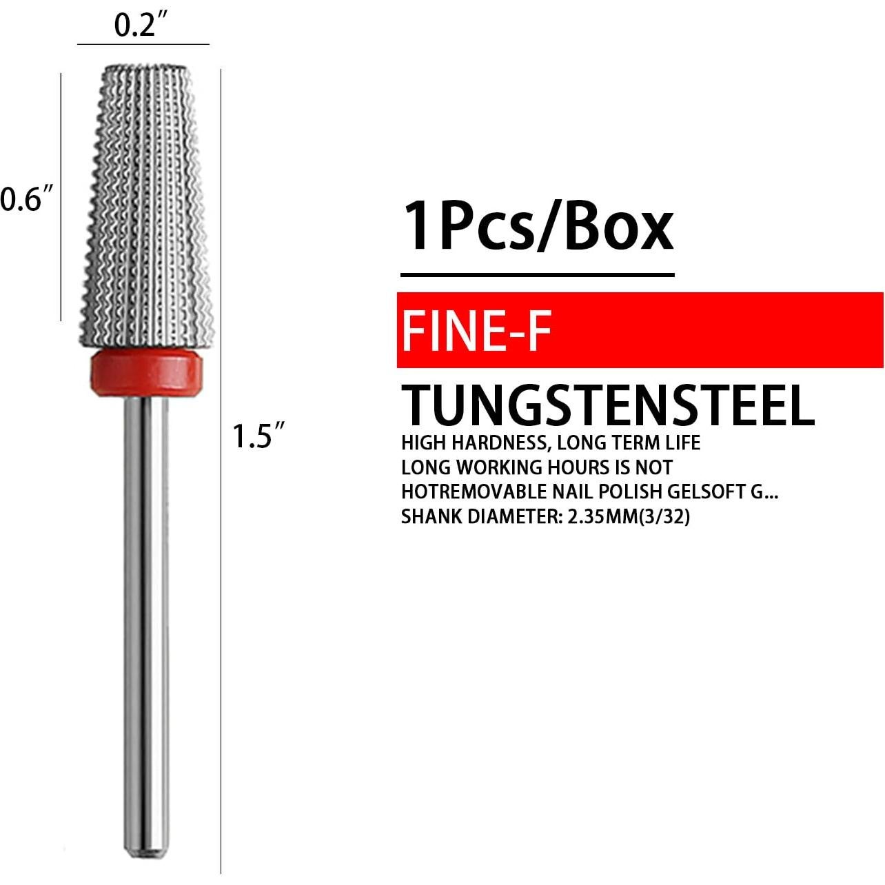 Brocas para Uñas 5 en 1 ERUIKA Carburo Fino Plata