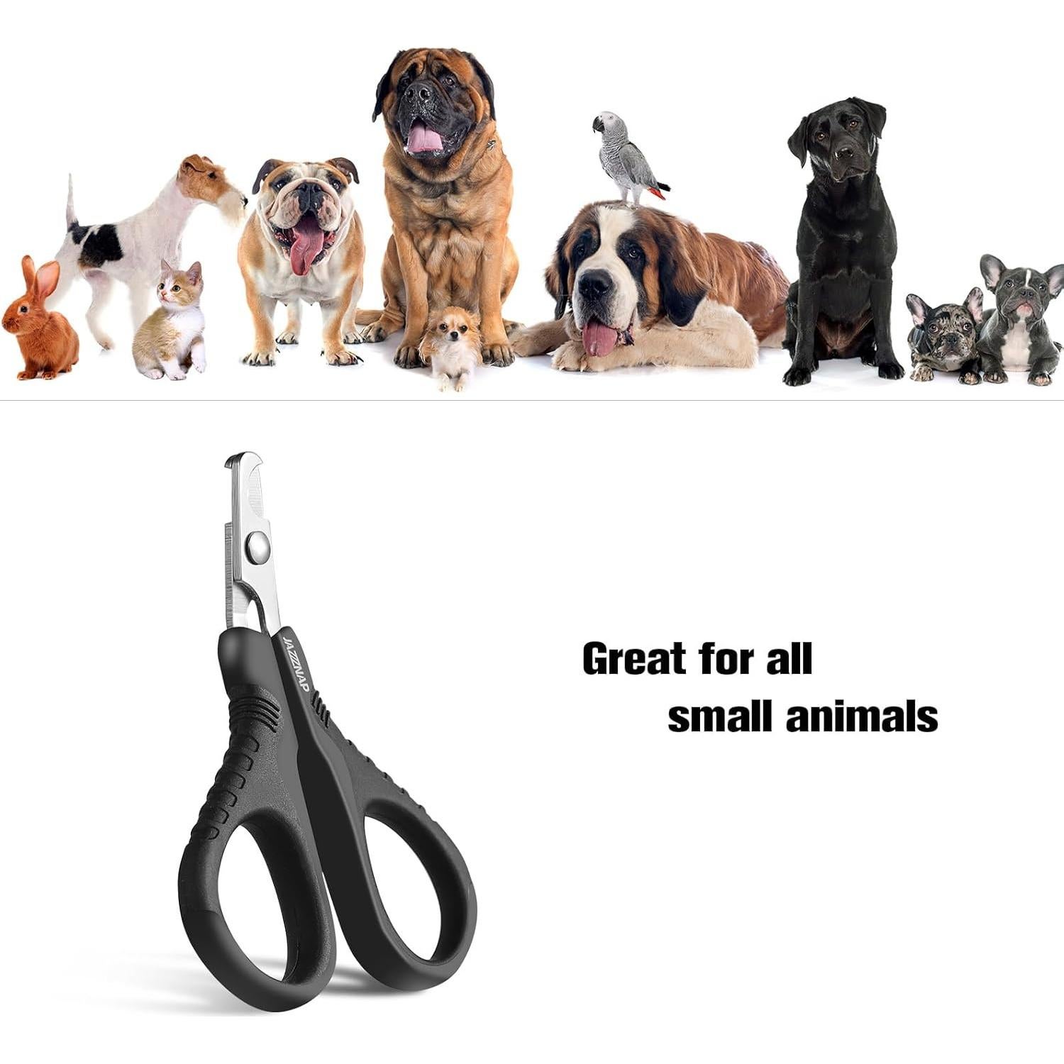 Cortauñas para Mascotas JAZZZNAP, Kit 2 Pcs, Negro