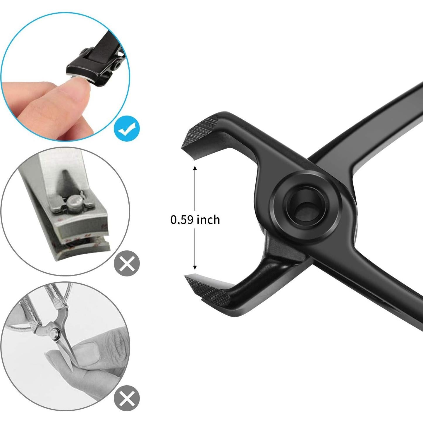 Cortauñas Sobredimensionados Mudder 2 Piezas Acero Inoxidable