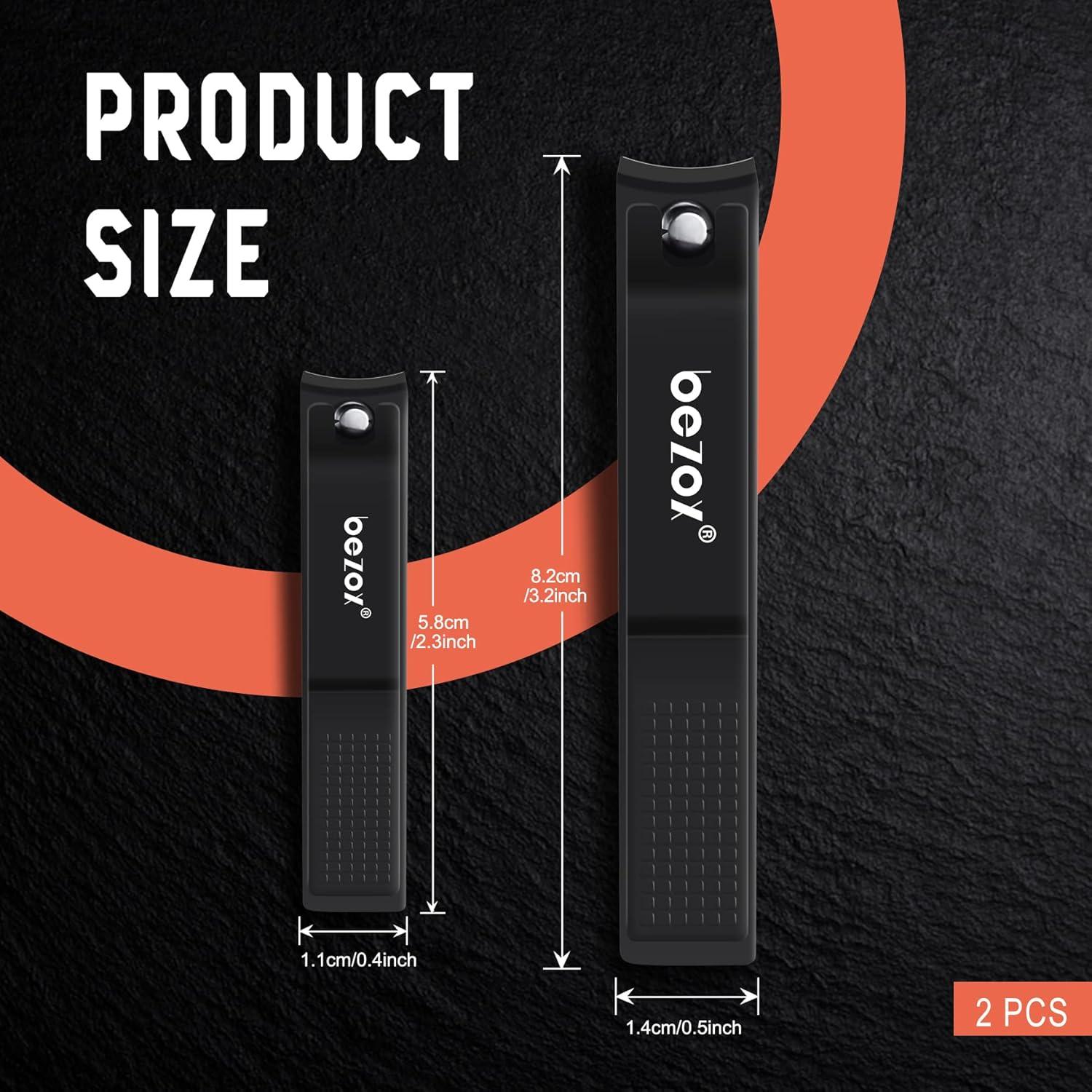 Cortauñas BEZOX de Acero Inoxidable - Juego de 2 Unidades