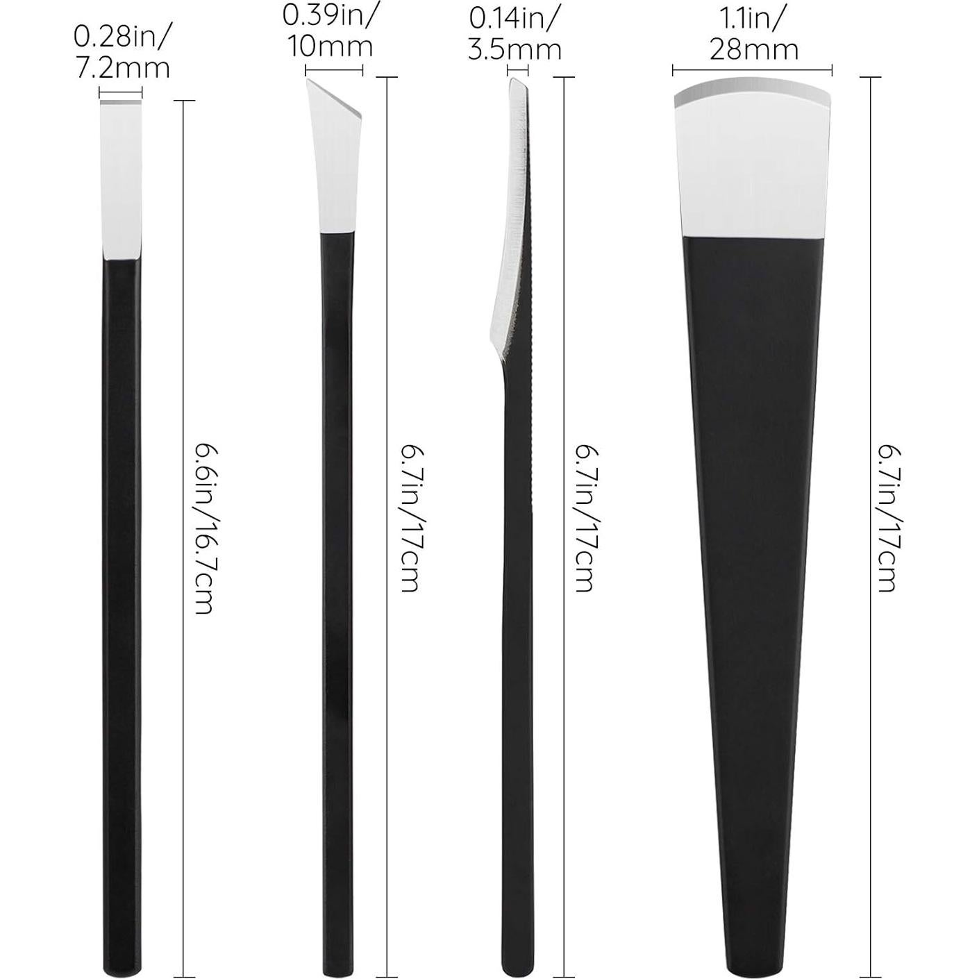 Juego de 4 cuchillos de pedicura Segbeauty con estuche