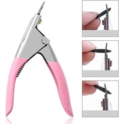 Cortador de Uñas Acrílicas DNHCLL 12.5cm Acero Inoxidable Rosado