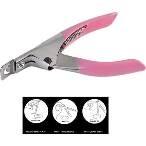 Cortador de Uñas Acrílicas DNHCLL 12.5cm Acero Inoxidable Rosado