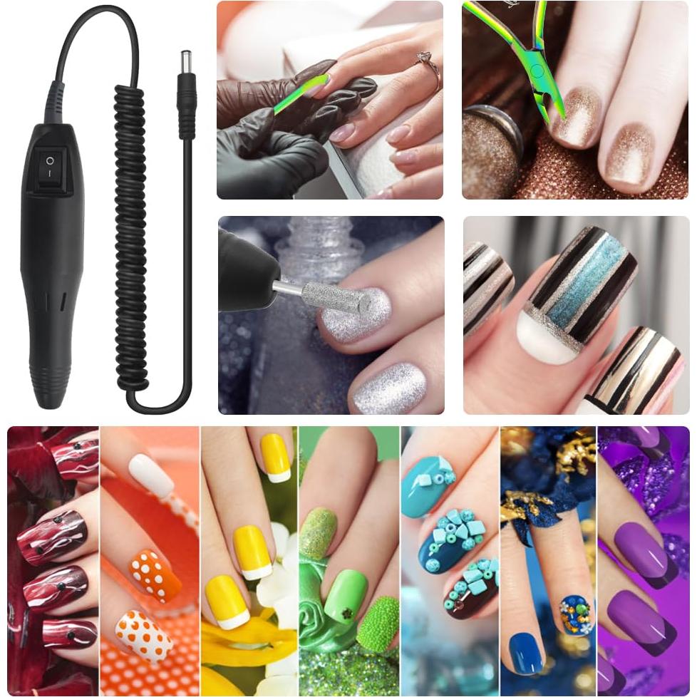 Taladro de Uñas Eléctrico JINGYUTAI con 206 Piezas - Gris