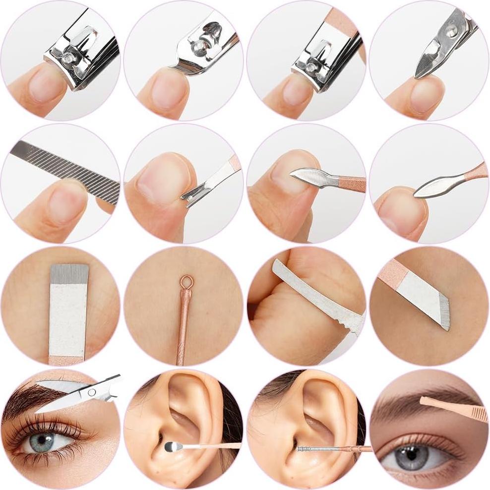 Kit de Manicura 16 Piezas LmashRbaiw - Cortauñas y Herramientas